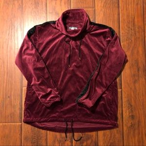 Monitaly L/S Mock Neck Pullover Silky Maroon